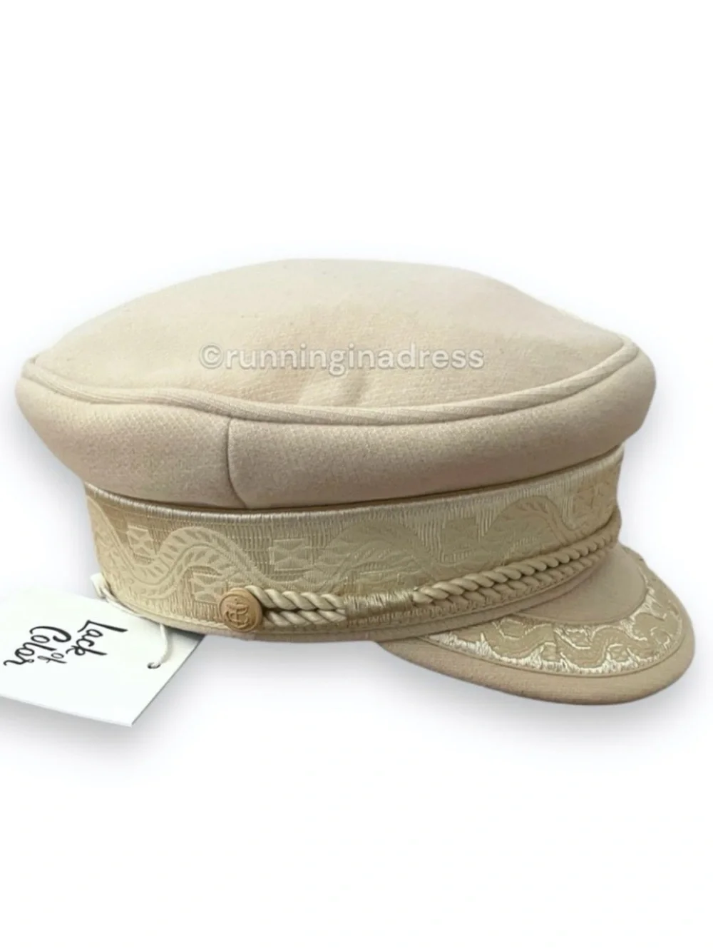 NWT Lack of Color Riviera Cap Cream Gold Baker Boy Fisherman Sailor Hat M 57